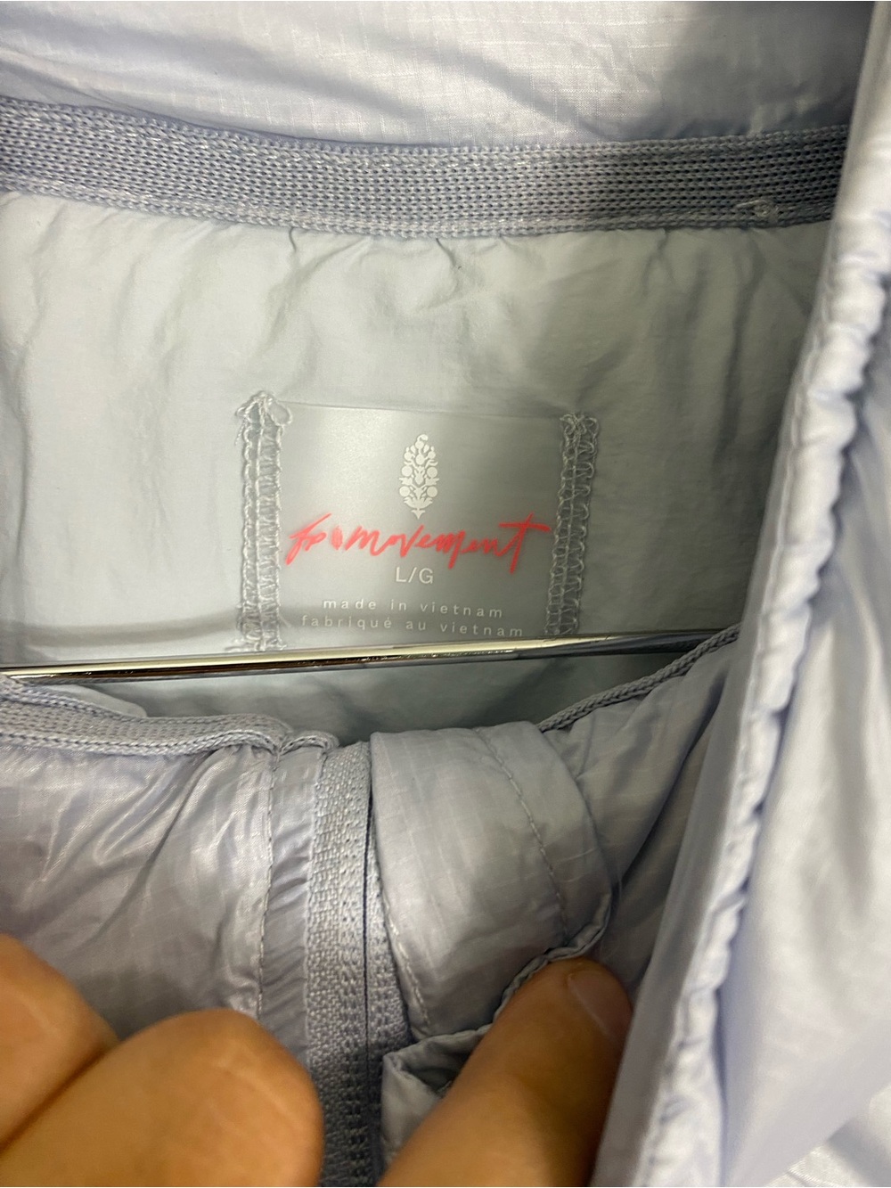 Free People Movement Scrunchy Glossy Packable Puffer Jacket Large Blue Pippa - Picture 4 of 5